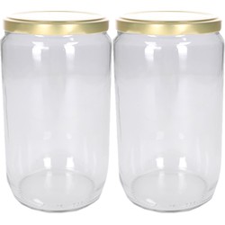Set van 8x stuks luchtdichte weckpotten/jampotten transparant glas 720 ml - Weckpotten