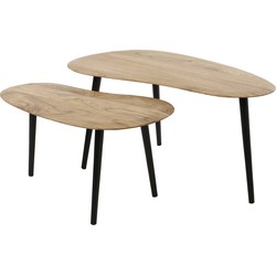 Salontafel Organisch - Acaciahout - Set Van 2 - 90x50x40cm