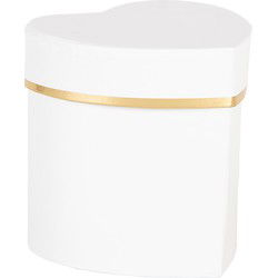 Clayre & Eef Geschenkdoos 10x10x10 cm Wit Karton Hartvormig