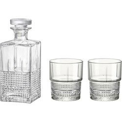 Bormioli Whisky set - 7 delig - 6 glazen - karaf - Novecento serie - Whiskeyglazen