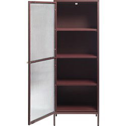 Vitrinekast Rood - 40x58x160cm - Metaal - Kast Bronco
