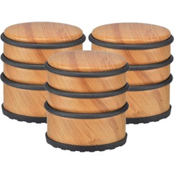 Set van 3x stuks bamboe en matelen deurstopper 7 cm binnen/buitendeuren - Deurstoppers