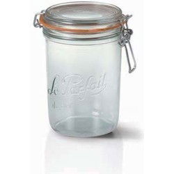 Le Parfait Voorraad/weckpot - 2x - transparant glas - 17 x 10 cm - 1L - Weckpotten