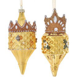 Gold Finial With Crown 6 Inch
