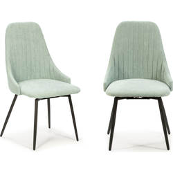 Set van 2 draaibare stoelen in stof met zwarte metalen poten L50 cm - ELMA
