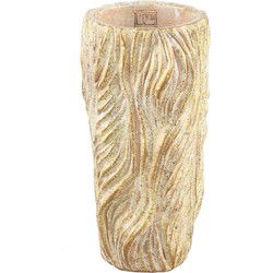 PTMD Bloempot Alexio - 16x16x30 cm - Cement - Creme