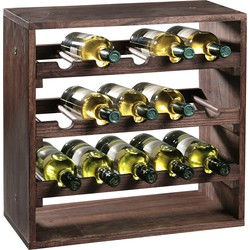 1x Houten wijnflesrek/wijnrekken staand voor 15 flessen 25 x 50 x 50 cm - Wijnrekken