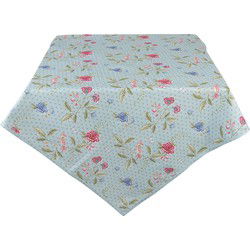 Clayre & Eef Tafelkleed Blauw Groen Katoen Bloemen