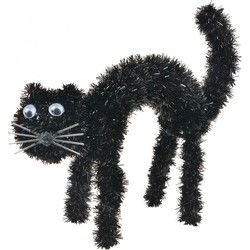 Clayre & Eef Halloween decoratie Kat Zwart Kunststof