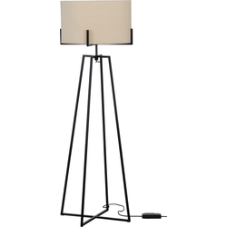 WOOOD Exclusive Holly Vloerlamp - Zwart/naturel - 160x55x55