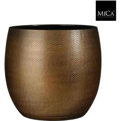 Mica Decorations Bloempot Porto - 26.5x26.5x27 cm - Terracotta - Brons,Metallic