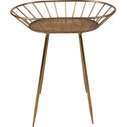 Clayre & Eef Bijzettafel  48x31x53 cm Goudkleurig Metaal Ovaal