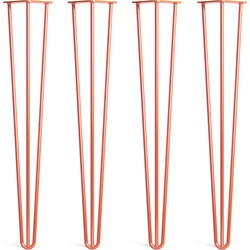 The Hairpin Leg Co. – Heavy Duty Hairpin Poten – Bureau – Eettafel – 12mm – 3x71cm Staven - Oranje
