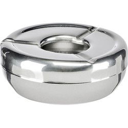 Asbak - RVS - rond - 12 cm - roestvrij staal - terras - buitenasbak - Asbakken
