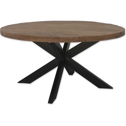 Brix - Eetkamertafel Brix Rond - 130 cm - Mangohout - Bruin