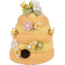 Clayre & Eef Decoratie Beeld Geel Textiel Bijen