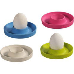 Gekleurde eierdopjes van 10 x 2 cm - 4x - Melamine - Tafel dekken - Eierdopjes