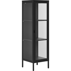 Vitrinekast Zwart Metaal - 1 Deur - 40x35x140cm - Brisbane