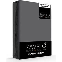 Zavelo Flanel Laken Antraciet-2-persoons (200x260 cm)