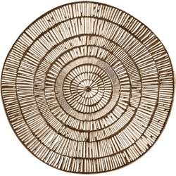 Krist+ Placemat - metallic goud - rond - D38 cm - kunststof - Placemats