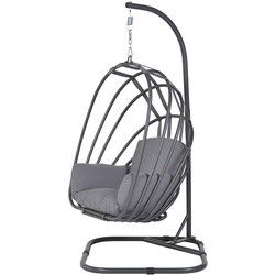 Suez opvouwbare hangstoel - carbon black - licht grijs