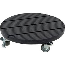 Cti Plantenroller - Plantentrolley - Voor binnen en buiten - draagvermogen tot 80 kg - rond-antraciet- 30x30cm