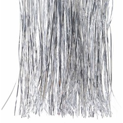 Decoris kerstboom folie slieren - tinsel - zilver - 50 cm - Engelenhaar