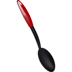 LYRA Kook/keuken gerei - opschep lepel - zwart/rood - kunststof - 32 cm - Soeplepels