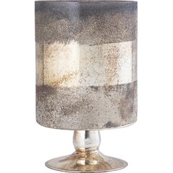 PTMD Windlicht Keerah - 15x15x35 cm - Glas - Brons