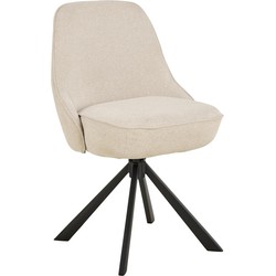 Eetkamerstoel - Beige - Stof - Zithoogte 52cm - Cor - Set van 2