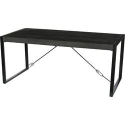 Livingfurn - Eetkamertafel Norris 160x90 cm - Mangohout / Gecoat Staal