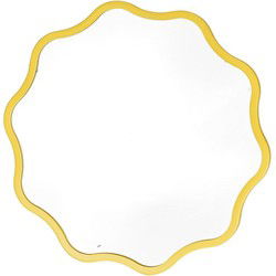 Mirror - Make up Mirror- Weaving Round - Metal - Neon Yellow -  25x1x25cm