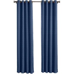 Larson - Luxe geweven blackout gordijn - met ringen - 1.5m x 2.5m - Donkerblauw