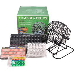 Decopatent - Tombola Bingo Spel Deluxe - Bingomolen - Tombola Deluxe - Bingoballen - Bingo kaarten - Fiches - Spelbord - Bingo molen - Metaal - Lotto Kinderspel