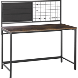 VINCE - Bureau - Donkerhout/ Zwart - Vezelplaat