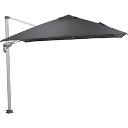 Hawaii zweefparasol Deluxe 300x300 wit/donkergrijs zonwering