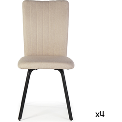 Set van 4 stoelen in stof met zwarte metalen poten L47,5 cm - PRETTY