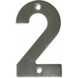 AMIG Huisnummer 2 - Inox RVS - 10cm - incl. schroeven - zilver - Huisnummers