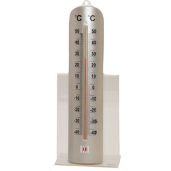 Buitenthermometer - RVS look - 6 x 26 cm - tuin thermometer - Buitenthermometers