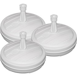 Set van 3x ronde parasolvoet wit 42 cm 13 liter - Parasolvoeten