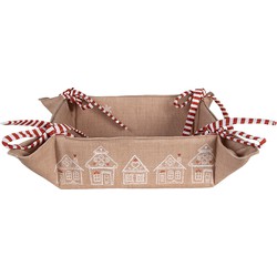 Clayre & Eef Broodmand 35x35x8 cm Bruin Katoen Gingerbread house