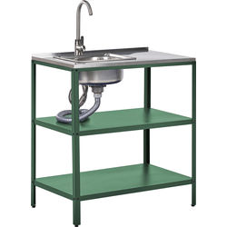 Beliani VILAMA - Buitenkeuken-Groen-Staal