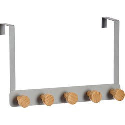 Berilo Deurkapstok - zilverkleurig - 5-haaks - kapstok - 33 cm - Kapstokken