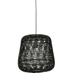 WOOOD Exclusive Moza Hanglamp - Bamboe - Zwart - 36x36x36