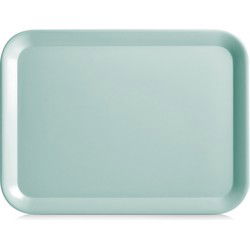 Zeller Dienblad - aqua blauw - kunststof - 44 x 32 cm - rechthoekig - Dienbladen