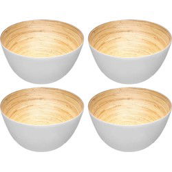 Secret de Gourmet - Set van 10x stuks - Slakommetjes/serveer schaaltjes - bamboe - D17 cm - Saladeschalen
