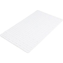 Urban Living Badkamer/douche anti slip mat - rubber - voor op de vloer - wit - 39 x 69 cm - Badmatjes