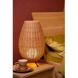 Mooie conisch tafellamp 30 cm dia 1xG9 licht hout