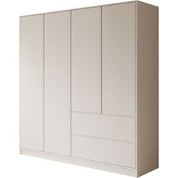 Meubella - Kledingkast Brett - Wit - 195 cm