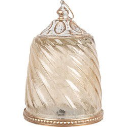 Clayre & Eef LED Lantaarn Beige Glas
